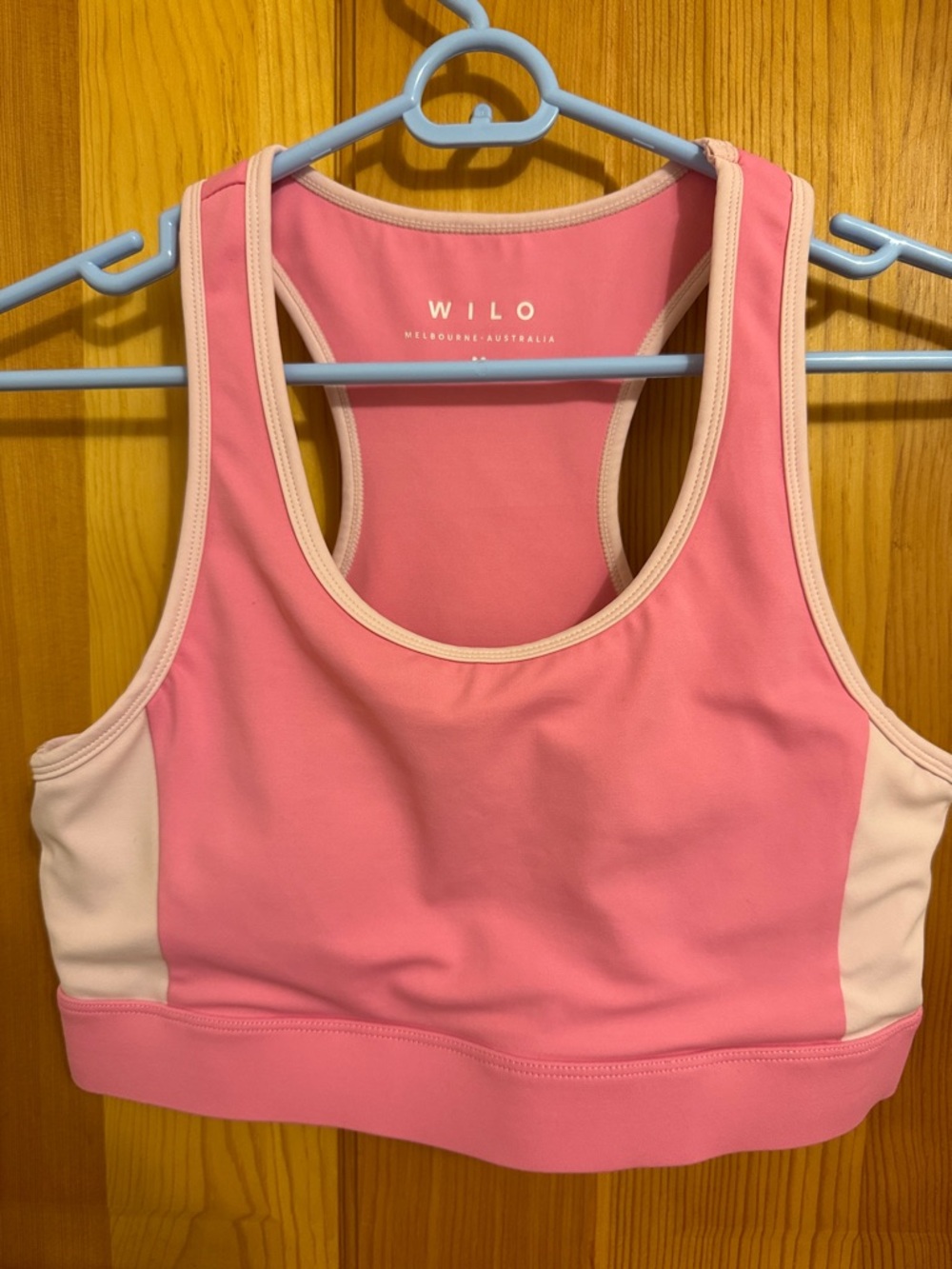 NWOT - WILO Pink & Cream Contrast Sports Bra